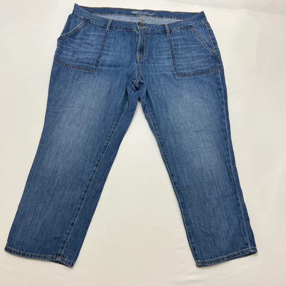 Old Navy Boyfriend Jeans Womens 18‎ Regular Standard Wash Blue Denim Casual